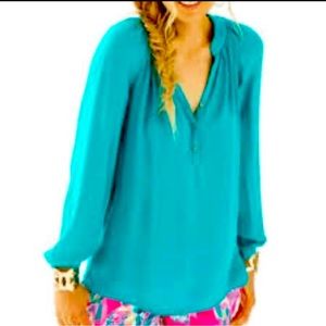 Lilly Pulitzer Teal Blouse